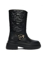 Aigner Botki 1252010 Czarny. Czarne botki damskie Aigner, bez wzorów, ze skóry, bez obcasa, na płaskiej podeszwie, bez zapięcia. Za 1,519.00 zł.