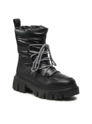 Jenny Fairy Trzewiki HY211257 Czarny. Czarne botki damskie Jenny Fairy, bez wzorów, z materiału, bez obcasa, na płaskiej podeszwie, bez zapięcia. Za 129.99 zł.