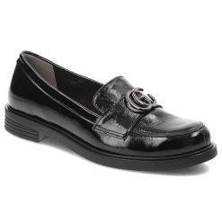 Czarne Półbuty Armodo Skórzane Eleganckie Buty. Czarne półbuty damskie Armodo, bez wzorów, z materiału, biznesowe, bez obcasa, na płaskiej podeszwie, bez zapięcia. Za 279.00 zł.