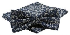 Męska Mucha z Poszetką (Alties) - Granat, Łodygi Kwiatów. Niebieskie krawaty i muchy Alties, bez wzorów, eleganckie. Za 54.00 zł.