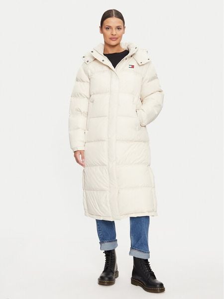 Tommy Jeans Płaszcz zimowy Alaska DW0DW18860 Beżowy Regular Fit. Brązowe płaszcze damskie Tommy Jeans, na zimę, xl, bez wzorów, z jeansu, bez kołnierzyka, bez kaptura. Za 1,279.00 zł.