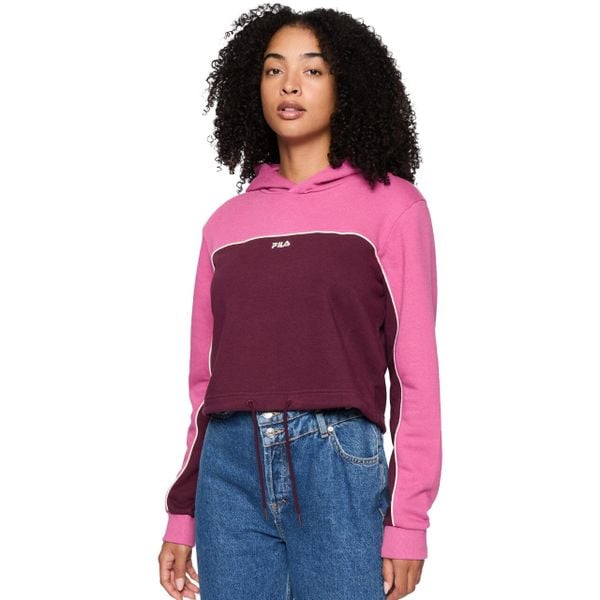 Bluza damska Fila Laagna. Czerwone bluzy damskie Fila, m, bez wzorów, z bawełny, bez ramiączek, z kapturem. Za 169.09 zł.