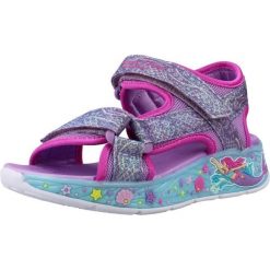 Sandały SKECHERS LIGHTS MERMAID DR Fioletowy. Fioletowe sandały damskie Skechers, bez wzorów, z materiału, bez zapięcia. Za 290.00 zł.