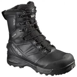 Buty trekkingowe męskie Salomon Toundra Pro Climashield Waterproof. Czarne buty zimowe męskie Salomon, bez wzorów, z materiału, za kostkę, bez obcasa, bez zapięcia. Za 941.00 zł.