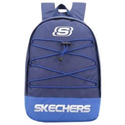 Plecak unisex Skechers Pomona Backpack pojemność 18 L. Niebieskie plecaki męskie Skechers, bez wzorów, z materiału, sportowe. Za 89.99 zł.