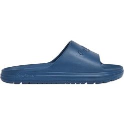 Klapki Pepe Jeans Beach Slide M P, Mężczyźni. Niebieskie klapki męskie Pepe Jeans, bez wzorów, z jeansu, bez zapięcia. Za 190.00 zł.