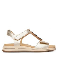 Sandały Ara. Żółte sandały damskie Ara, bez wzorów, bez obcasa, na płaskiej podeszwie, bez zapięcia. Za 489.99 zł.