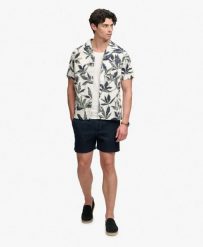 Superdry Koszula krótki rękaw Cabana Poolside z organicznej bawełny. Brązowe koszule męskie Superdry, na lato, xl, bez wzorów, z bawełny, klasyczne, bez kołnierzyka, bez ramiączek. Za 280.40 zł.