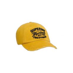 Damska czapka z daszkiem Superdry Vintage Applique. Żółte czapki damskie Superdry, z aplikacjami, sportowe. Za 146.95 zł.