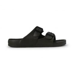 Sandały Fila Matero. Czarne sandały męskie Fila, na lato, bez wzorów, z gumy, eleganckie, bez zapięcia. Za 159.00 zł.