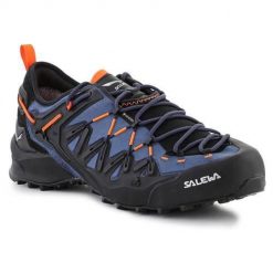 Buty trekkingowe męskie Salewa MS Wildfire Edge Gtx. Niebieskie trekkingi męskie Salewa, z gumy, bez zapięcia. Za 1,013.00 zł.