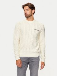 Guess Jeans Sweter M4BR34 Z3HN2 Écru Regular Fit. Swetry męskie Guess Jeans, l, z aplikacjami, z jeansu, bez kołnierzyka, bez ramiączek. Za 239.99 zł.