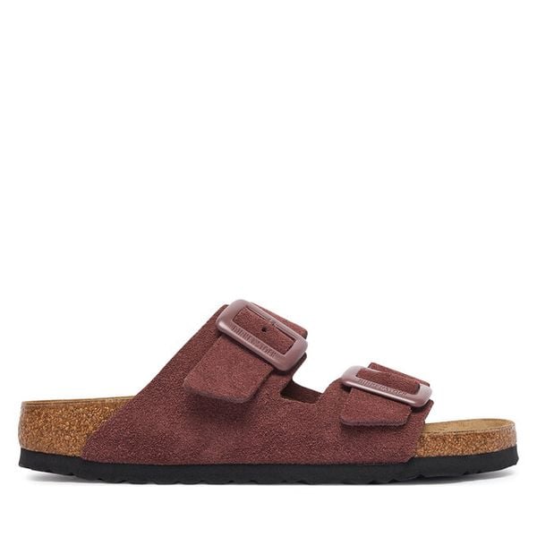 Klapki Birkenstock. Czerwone klapki damskie Birkenstock, bez wzorów, bez obcasa, bez zapięcia. Za 629.99 zł.
