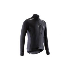 Kurtka na rower szosowy ROADCYCLING 500 męska. Czarne kurtki męskie B'TWIN, m, bez wzorów, z elastanu, bez kaptura. W wyprzedaży za 159.99 zł.