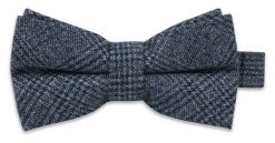 Szaro-Granatowa Bawełniana Mucha -EM Men's Accessories- Męska, w Kratkę. Niebieskie krawaty i muchy Em men's accessories, bez wzorów, z bawełny, eleganckie. Za 59.99 zł.