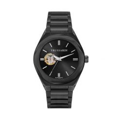 Zegarek Trussardi. Czarne zegarki męskie TRUSSARDI, bez wzorów. Za 1,099.00 zł.