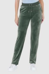 JUICY COUTURE Welurowe zielone spodnie dresowe damskie diamante bottoms, Rozmiar S. Zielone spodnie dresowe damskie Juicy Couture, bez wzorów, z dresówki. W wyprzedaży za 299.99 zł.
