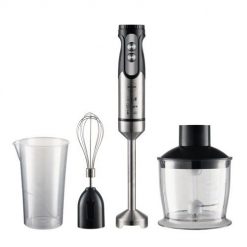 ELDOM BLENDER WIELOFUNKCYJNY BL250 VEXI 800W CZARNO-SREBRNY METALOWA KOŃCÓWKA DO ROZDRABNIANIA, POJEMNIK Z NOŻEM SIEKAJĄCYM O. Czarne blendery Eldom. Za 99.99 zł.
