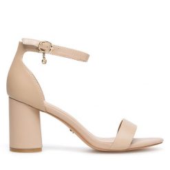 Sandały Lasocki. Brązowe sandały damskie Lasocki, bez wzorów, bez obcasa, na słupku, bez zapięcia. Za 137.99 zł.