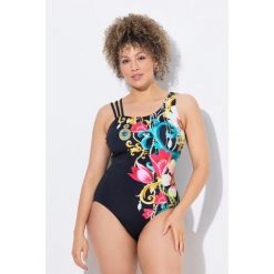 Damski Strój kąpielowy barok miękkie miseczki potrójne ramiączka. Czarne stroje kąpielowe damskie Ulla Popken, plus size, bez wzorów, z elastanu. Za 239.99 zł.