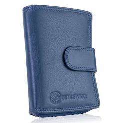 Portfel skórzany BETLEWSKI niebieski BPD-SS-19 BLUE. Niebieskie portfele damskie Betlewski, ze skóry. Za 139.99 zł.