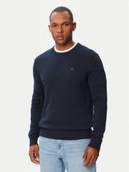 Tommy Jeans Sweter Essential DM0DM22853 Granatowy Slim Fit. Niebieskie swetry męskie Tommy Jeans, m, bez wzorów, z bawełny, bez kołnierzyka, bez ramiączek. Za 369.99 zł.