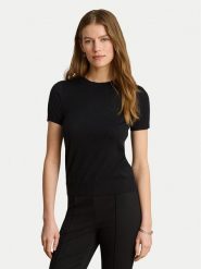 LAUREN RALPH LAUREN T-Shirt 200P14055002 Czarny Regular Fit. Czarne t-shirty damskie Lauren Ralph Lauren, xxl, bez wzorów, bez kołnierzyka, bez ramiączek. Za 729.99 zł.