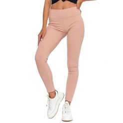 Beżowe Legginsy Moraj Damskie Z Wysokim Stanem. Brązowe legginsy damskie Moraj, bez wzorów. Za 49.99 zł.