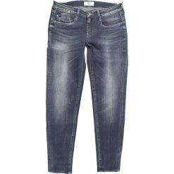 Dżinsy - Slim fit - w kolorze antracytowym. Szare jeansy damskie Le Temps Des Cerises, z aplikacjami, ze skóry, klasyczne. W wyprzedaży za 149.95 zł.