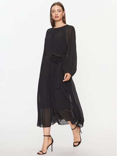 Dixie Sukienka koktajlowa A319Z029A Czarny Relaxed Fit. Czarne sukienki damskie Dixie, s, bez wzorów, z syntetyku, wizytowe, bez kołnierzyka, bez ramiączek. Za 419.99 zł.