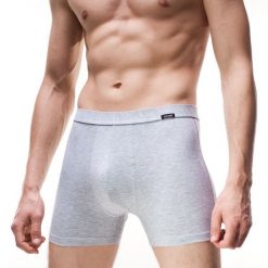Cornette Bokserki męskie AUTHENTIC Melanż jasny/szary r. M. Szare bokserki męskie Cornette, bez wzorów. Za 56.89 zł.