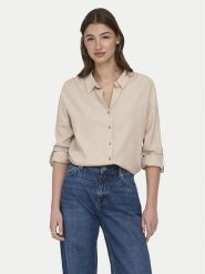 ONLY Koszula Goa 15363991 Beżowy Loose Fit. Brązowe koszule damskie ONLY, xs, bez wzorów, z wiskozy, bez kołnierzyka, bez ramiączek. Za 169.99 zł.