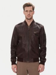 Aeronautica Militare Kurtka skórzana 251PN5044PL266 Brązowy Regular Fit. Brązowe kurtki męskie Aeronautica Militare, m, bez wzorów, ze skóry, bez kaptura. Za 1,799.00 zł.