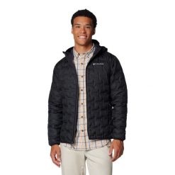 Kurtka puchowa męska Columbia Delta Ridge II Down Hooded z kapturem. Czarne kurtki męskie Columbia, m, bez wzorów, z puchu, z kapturem. Za 479.99 zł.