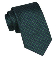 Modny Męski Krawat - Alties - Drobny, Regularny, Zielony Wzór. Zielone krawaty i muchy Alties, bez wzorów, z tkaniny, eleganckie. Za 49.00 zł.