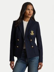 Polo Ralph Lauren Marynarka 200P14021002 Granatowy Regular Fit. Niebieskie marynarki i żakiety damskie Polo Ralph Lauren, bez wzorów, z bawełny, bez kołnierzyka, bez ramiączek. Za 1,599.00 zł.
