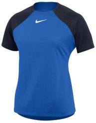 Koszulka damska Nike NK DF Academy Pro niebiesko-czarna DH9242 463 L. Czarne bluzki damskie Nike, l, bez wzorów, bez kołnierzyka, bez ramiączek. Za 85.31 zł.