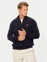 Lacoste Sweter AH3052 Granatowy Regular Fit. Niebieskie swetry męskie Lacoste, m, bez wzorów, z wełny, bez kołnierzyka, bez ramiączek. Za 724.99 zł.
