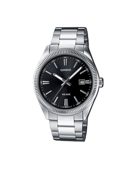 Casio Zegarek MTP-1302D-1A1VEF Srebrny. Szare, cyfrowe zegarki męskie Casio, bez wzorów, srebrne. Za 279.99 zł.