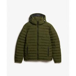Kurtka z kapturem Superdry Fuji. Zielone kurtki męskie Superdry, m, bez wzorów, z puchu, z kapturem. W wyprzedaży za 409.30 zł.