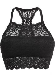 Biustonosz bustier z rozciągliwej koronki. Czarne biustonosze bonprix, bez wzorów, z koronki. Za 69.99 zł.