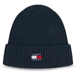 Czapka Tommy Jeans. Niebieskie czapki męskie Tommy Jeans, na zimę, bez wzorów, z jeansu. Za 149.99 zł.