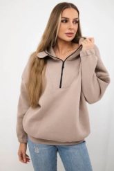 Bluza z kapturem ciemno beżowa. Brązowe bluzy damskie KESI, l, bez wzorów, z bawełny, bez ramiączek, z kapturem. Za 218.51 zł.