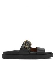 Tommy Hilfiger Klapki FW0FW08512 Czarny. Czarne klapki damskie Tommy Hilfiger, bez wzorów, ze skóry, bez obcasa, bez zapięcia. Za 649.99 zł.