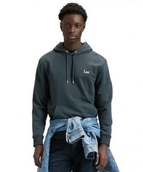 MESKA BLUZA LEE ESSENTIAL LEE HOODIE WASHED BLACK 112376424. Czarne bluzy męskie Lee, l, bez wzorów, bez ramiączek, bez kaptura. Za 179.99 zł.