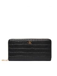 Calvin Klein Portfel Ck Croc Long Zip Around LV04F1096G Czarny. Czarne portfele damskie Calvin Klein, ze skóry. Za 309.99 zł.