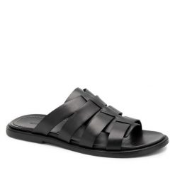Klapki GINO ROSSI. Czarne klapki męskie Gino Rossi, bez wzorów, bez zapięcia. Za 179.99 zł.