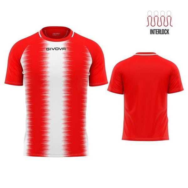 T-shirt Sportowy Givova Stripe XL Czerwony i Biały Unisex z Bawełny. Białe koszulki sportowe damskie Givova, xl, bez wzorów, z bawełny, bez ramiączek, do piłki nożnej. Za 148.99 zł.