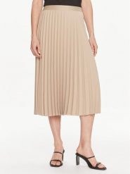 Tommy Hilfiger Spódnica plisowana Fluid WW0WW41793 Beżowy Regular Fit. Brązowe spódnice damskie Tommy Hilfiger, bez wzorów, z syntetyku, midi. Za 449.99 zł.