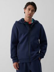 4F Bluza dresowa regular z kapturem męska - granatowa XXL. Niebieskie bluzy męskie 4F, m, bez wzorów, z dresówki, klasyczne, bez ramiączek, z kapturem. Za 249.99 zł.